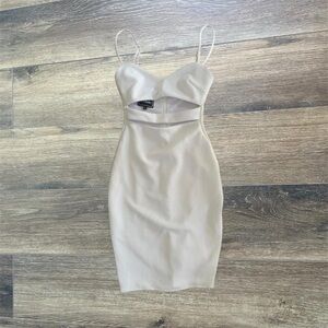 Nookie white mini cutout strap dress